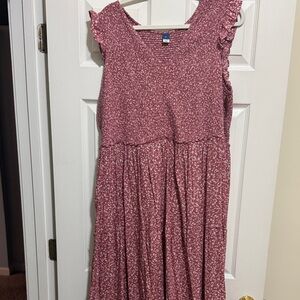 Pink Ruffle Sleeve Dress